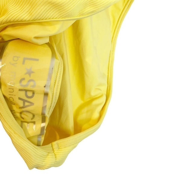 L Space Button-Down Ribbed Float On One Piece Swimsuit Yellow Womens Size XL NWT - Picture 9 of 14